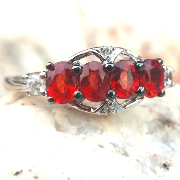 Genuine Ruby Ring 9K White Gold Size 6 Natural Gemstones - Only 1 Available! - Picture 1 of 16